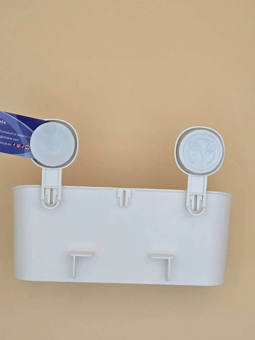 Étagère de douche en plastique blanc à ventouses