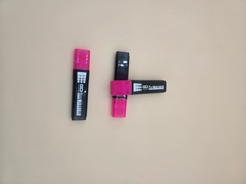Surligneur GO-fluo Rose – Trait Large & Encre Fluorescente à l'unité
