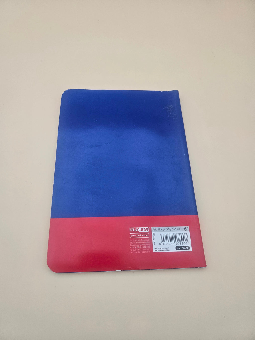 Cahier Petits Carreaux Escriboline – 90 Pages, Couverture Bleue & Rouge