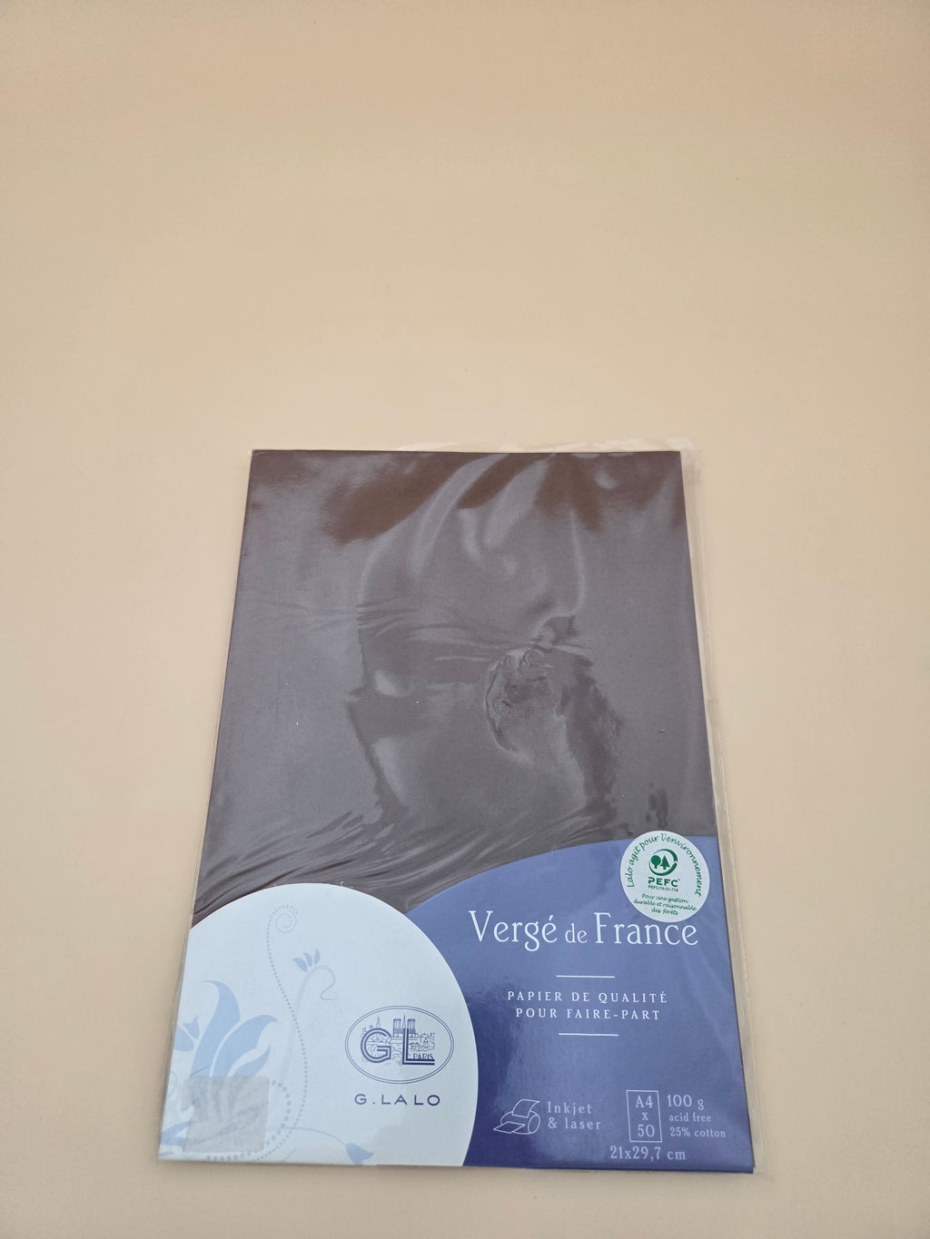Papier G.Lalo Vergé de France – A4, 100g, 50 Feuilles, Faire-Part