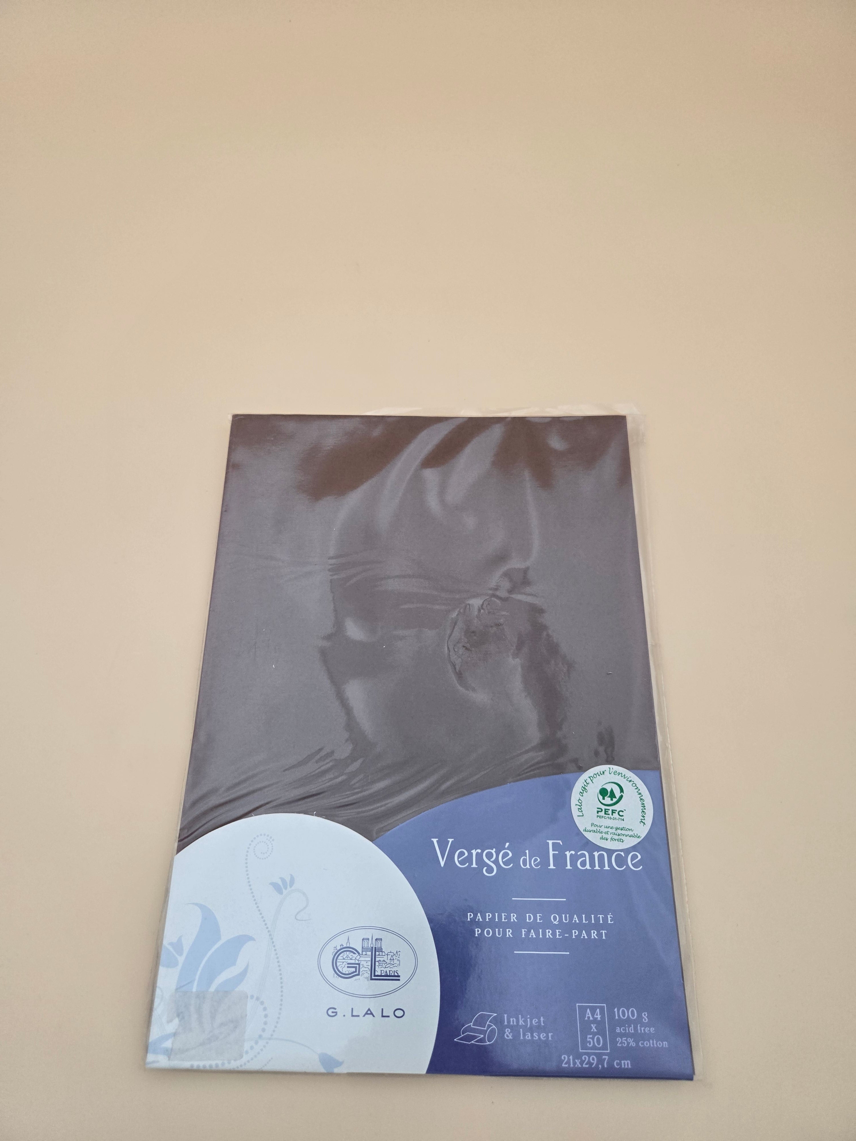 Papier G.Lalo Vergé de France – A4, 100g, 50 Feuilles, Faire-Part