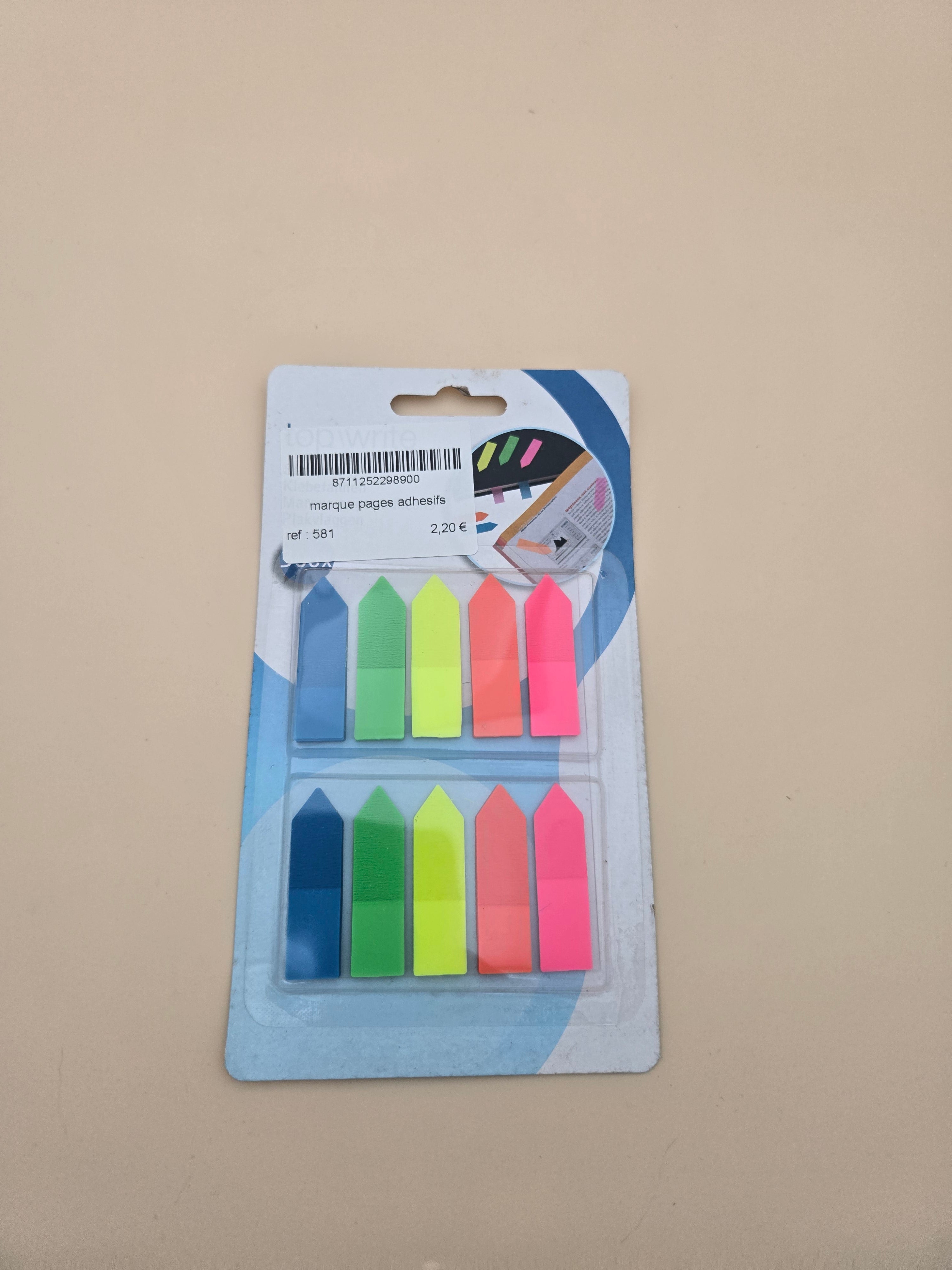 Marque-Pages Adhésifs Flèches Fluo – 5 Couleurs, 2 Formats