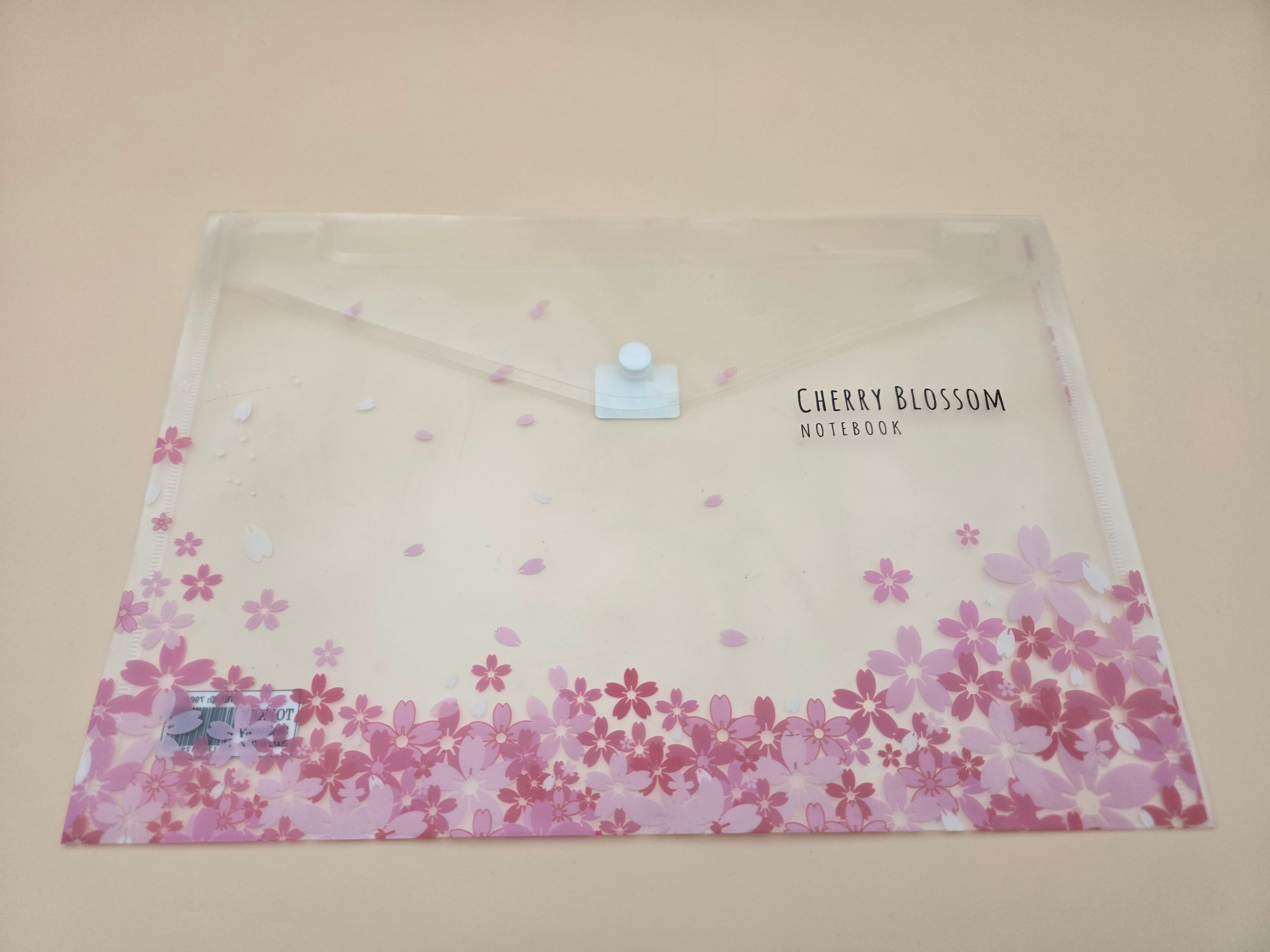 Pochette Porte-Documents Cherry Blossom – Fleurs de Cerisier, Fermeture Bouton