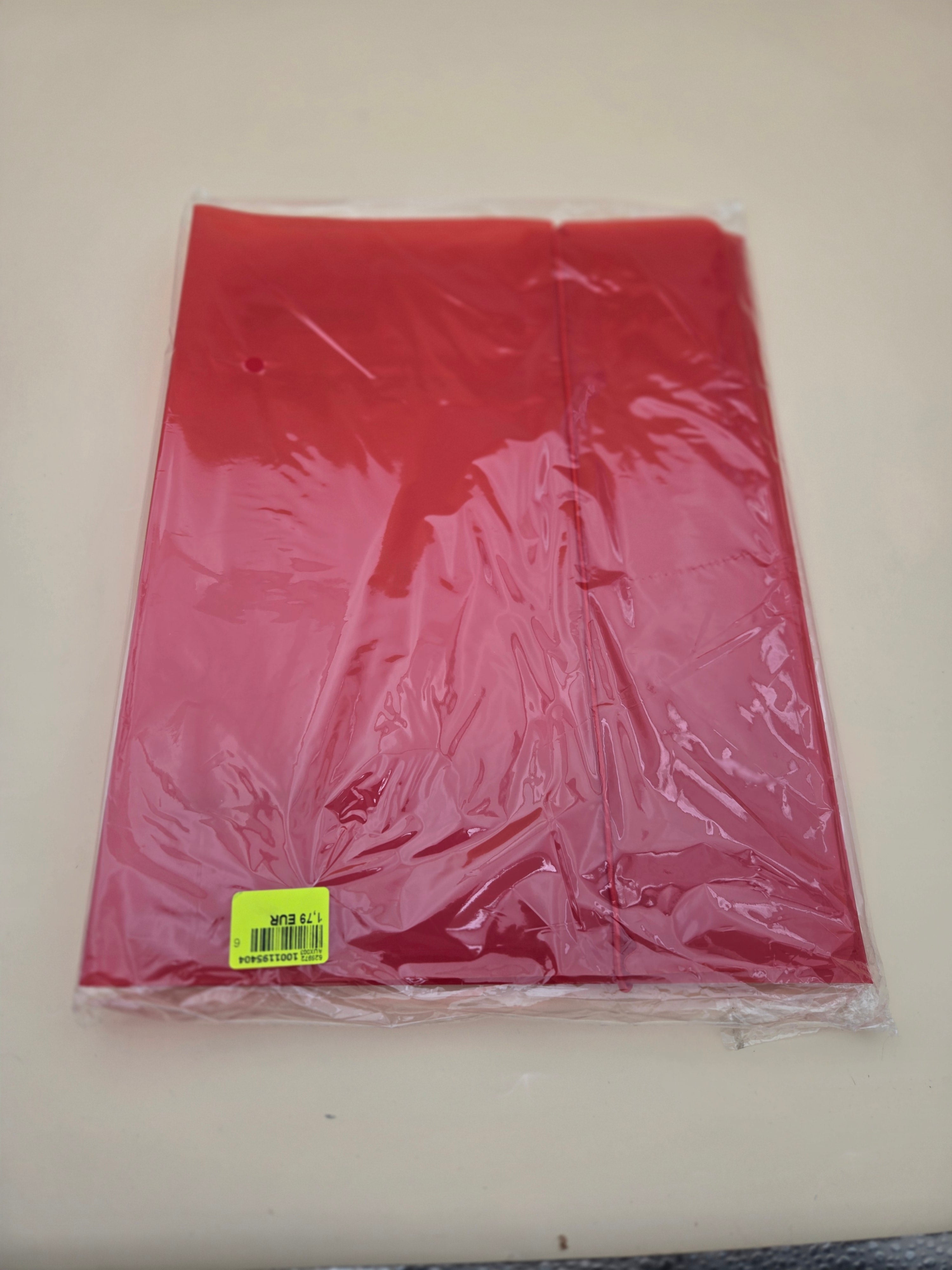 Chemise À Rabats Plastifiée A4 – Rouge, Fermeture Bouton-Pression