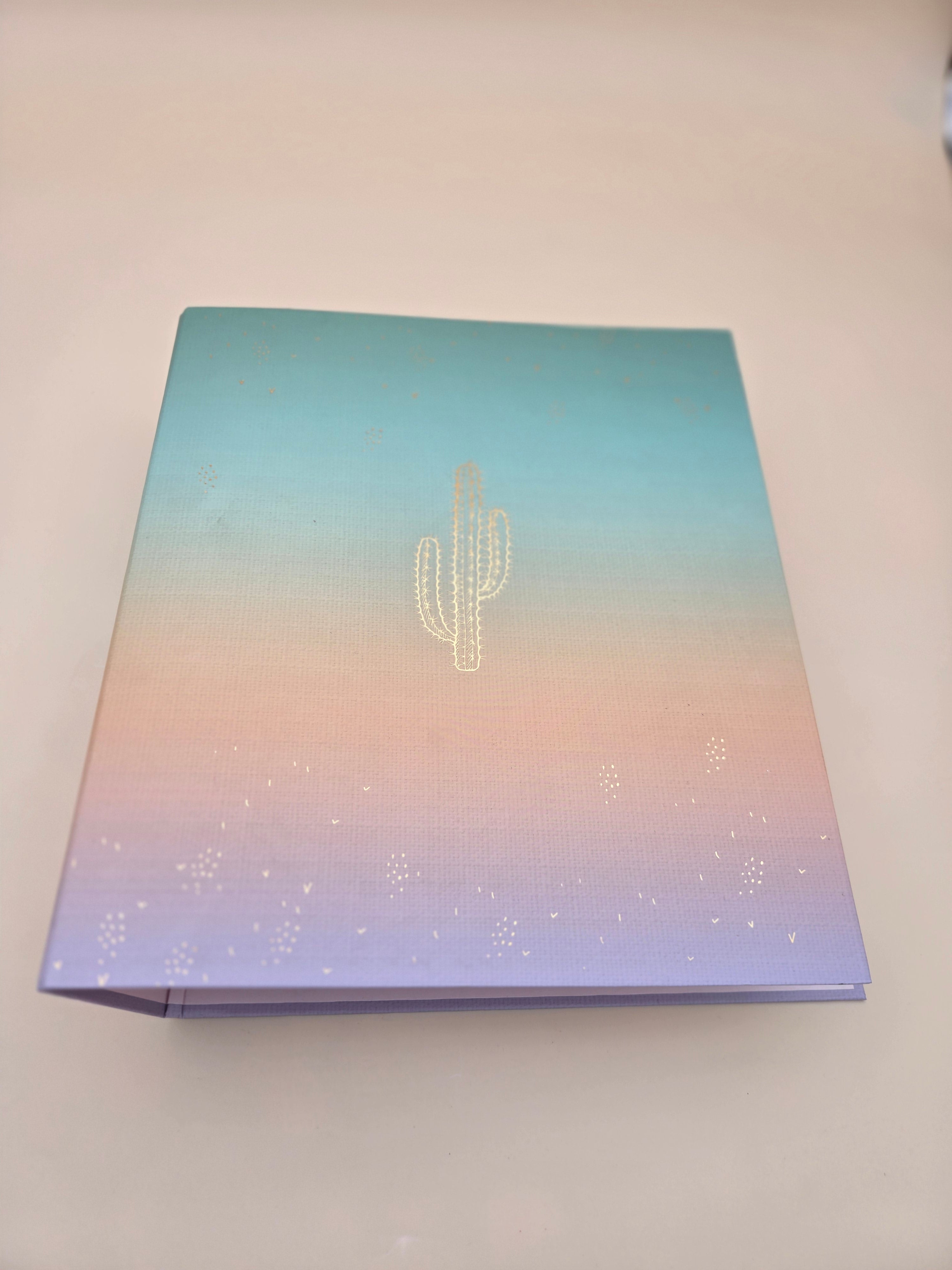 Classeur À Levier A4 – Couverture Holographique Dégradé Pastel Violet, Rose & Bleu