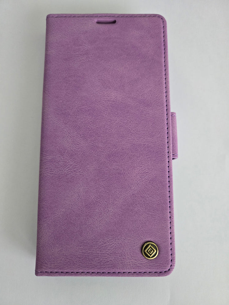 Étui portefeuille violet pour iPhone 16 Pro Max + verre de protection