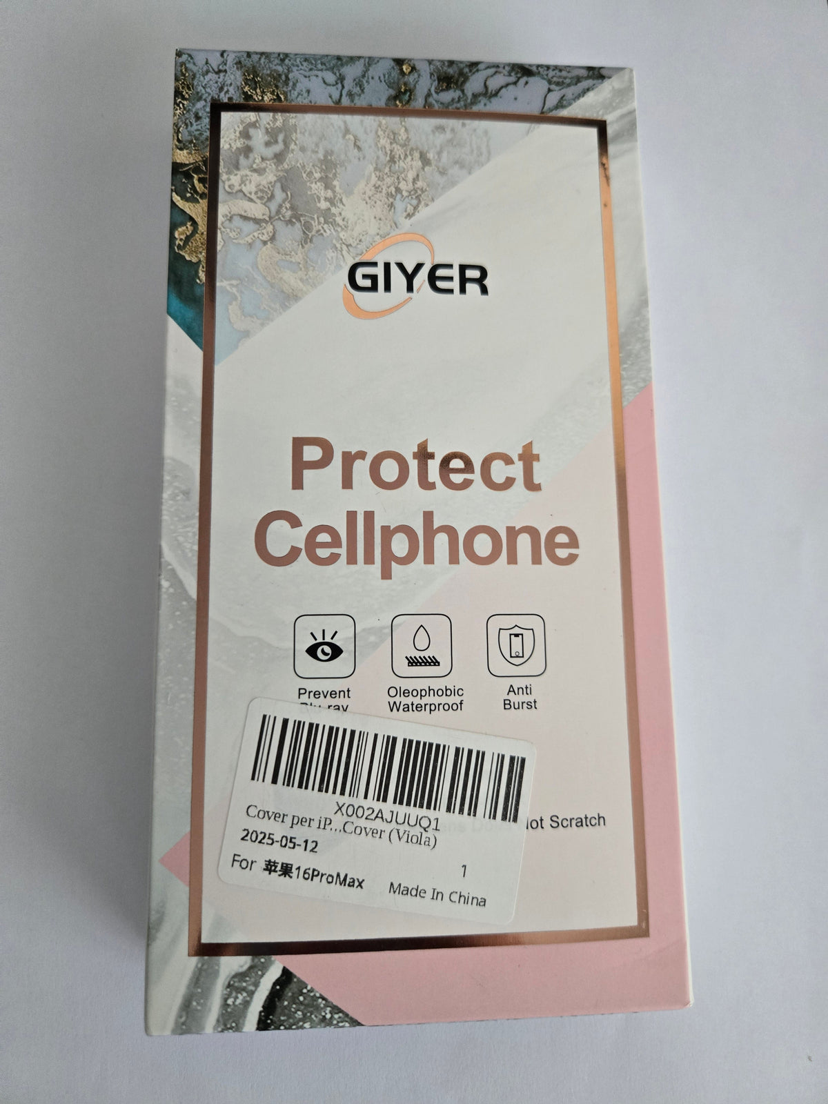 Étui portefeuille violet pour iPhone 16 Pro Max + verre de protection