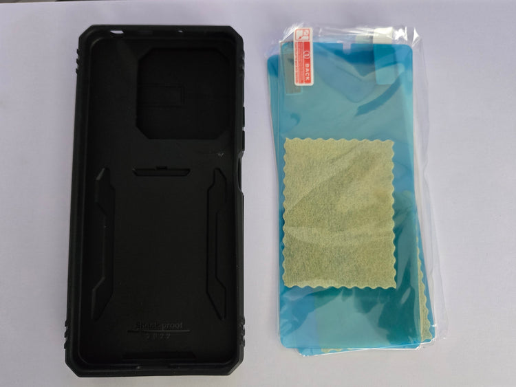 Coque noire Jshru pour Redmi Note 14 + 2 verres de protection