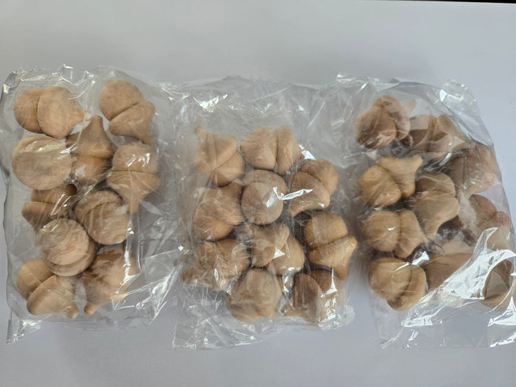 Glands décoratifs en bois – Lot de 30