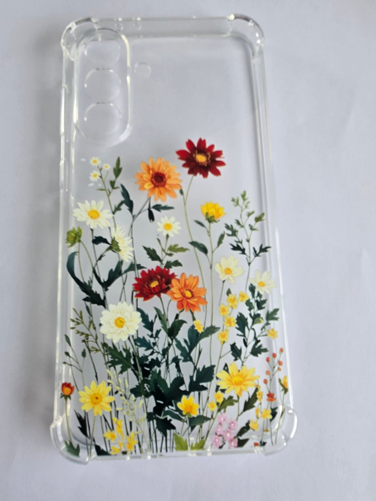 Coque transparente à fleurs pour Samsung Galaxy A36
