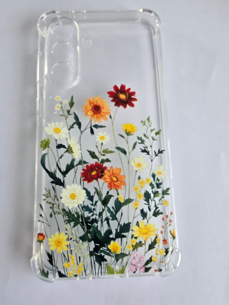 Coque transparente à fleurs pour Samsung Galaxy A36