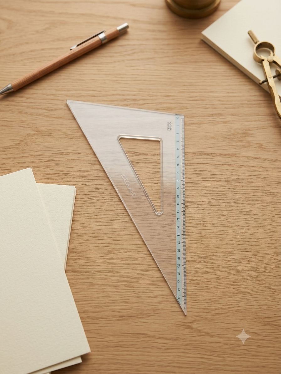 Équerre Transparente Graduée – Dessin Technique & Géométrie