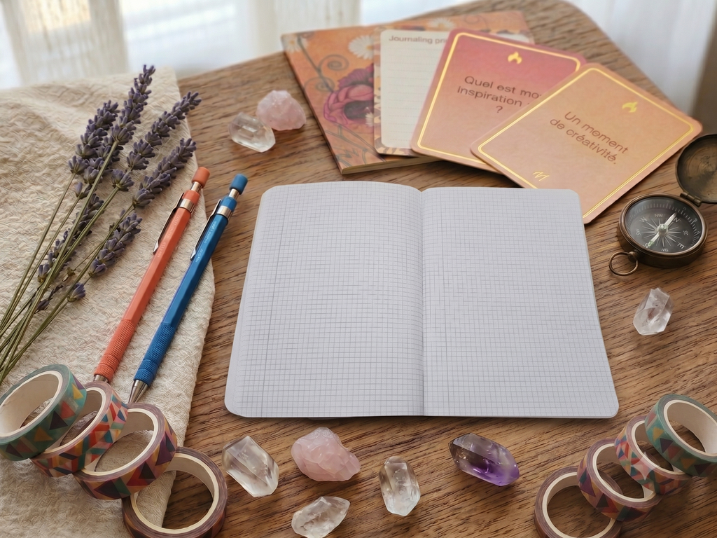 Cahier Petits Carreaux Escriboline – 90 Pages, Couverture Bleue & Rouge