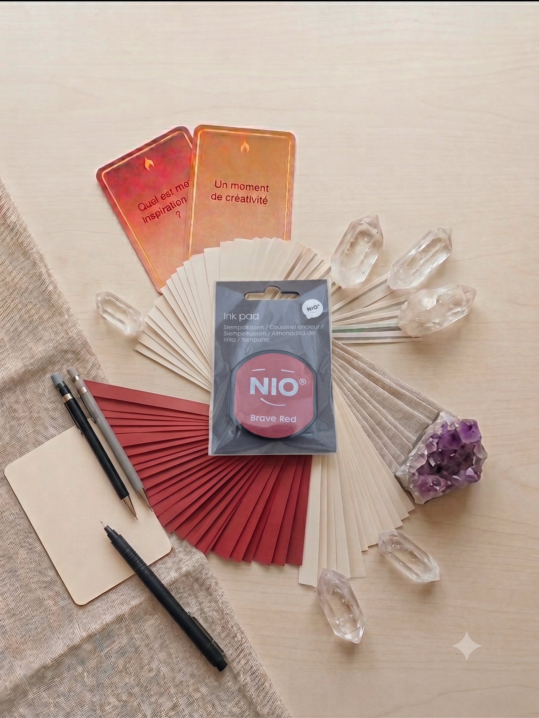 Coussinet Encreur NIO – Shiny Rouge, Ink Pad pour Tampon
