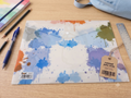 Pochette Plastique A4 – Motif Aquarelle Éclaboussures Multicolores, Bouton-Pression